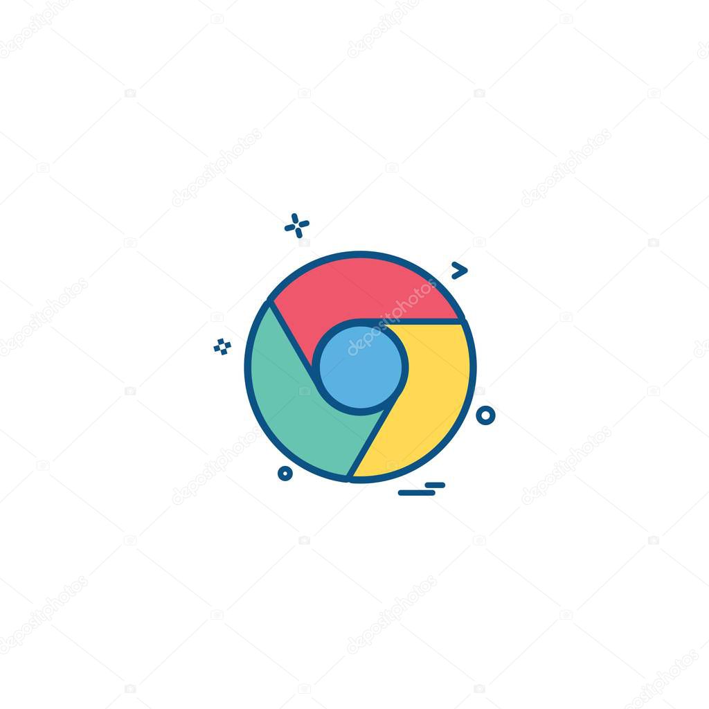 Google chrome icon design vector