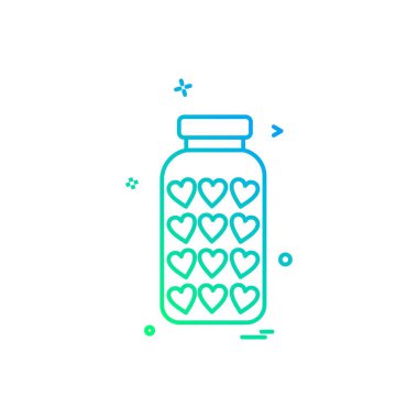 Kalp simgesi tasarım, Sevgililer günü için vektör çizim