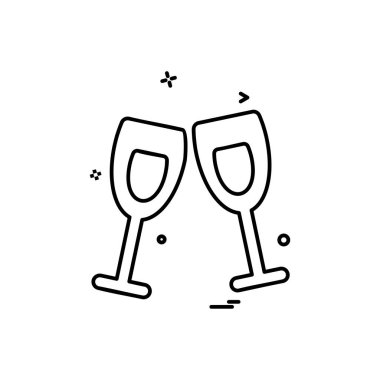 Sevgililer günü simgesi tasarım, renkli vektör çizim