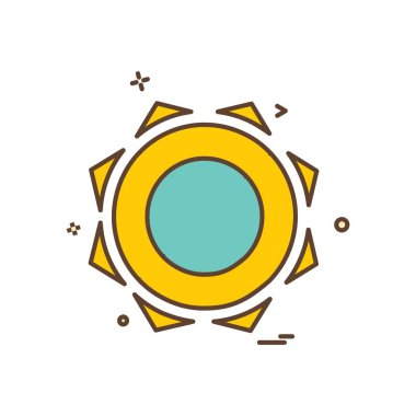 Güneş simgesi tasarım, renkli vektör çizim