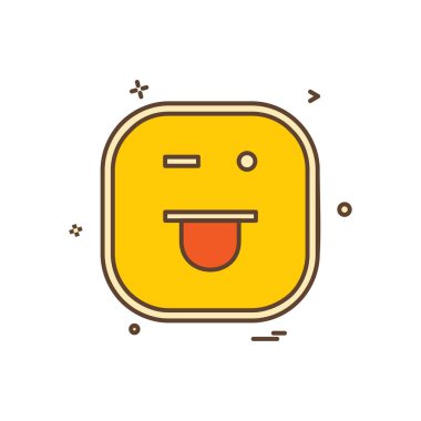 Mutlu emoji simgesi tasarım, renkli vektör çizim