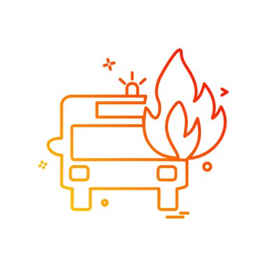 İtfaiye aracı simgesi tasarım vektörü