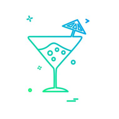 İçki simgesi tasarım, renkli vektör çizim 