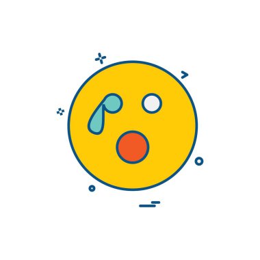 Emoji simgesi tasarım, renkli vektör çizim