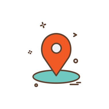 Gezinti simgesi tasarım, renkli vektör çizim