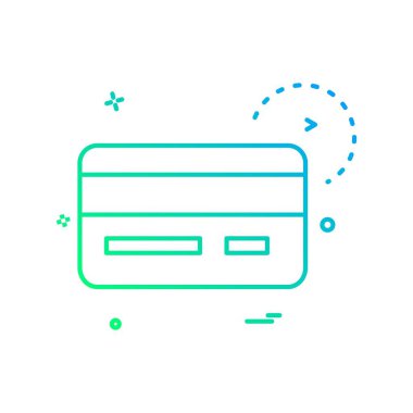 Kredi kartı simgesi tasarım, renkli vektör çizim