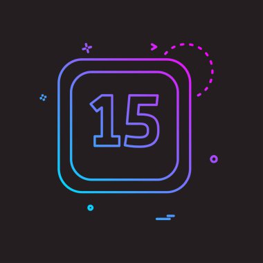 15 tarihi takvim simge tasarlamak vektör