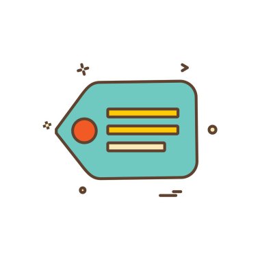 Etiketi simgesi tasarım, renkli vektör çizim