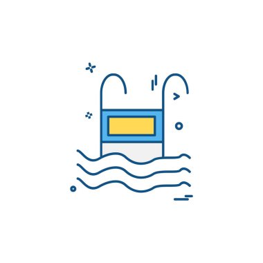 Yüzme havuzu ikonu tasarım vektörü