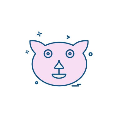 Ayı simgesi tasarım, renkli vektör çizim