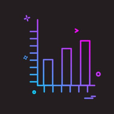Siyah arka plan üzerinde renkli grafik simgesi