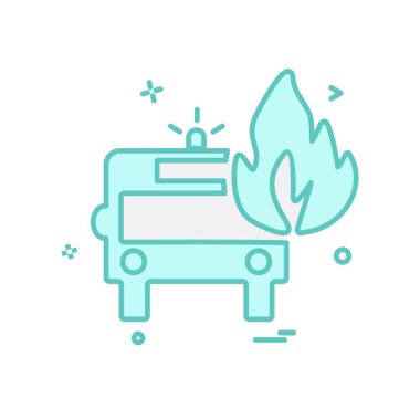 İtfaiye aracı simgesi tasarım vektörü