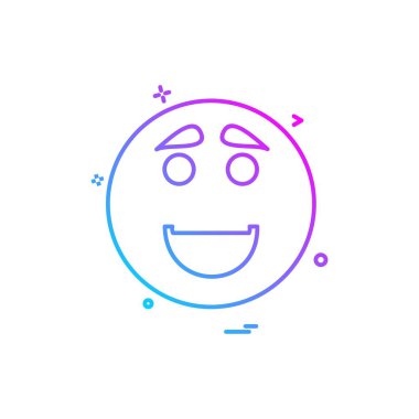 Emoji simgesi tasarım, renkli vektör çizim