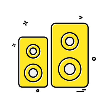Hoparlör simgesi tasarım, renkli vektör çizim 