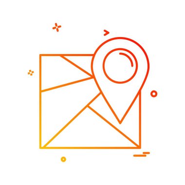 Gezinti simgesi tasarım, renkli vektör çizim