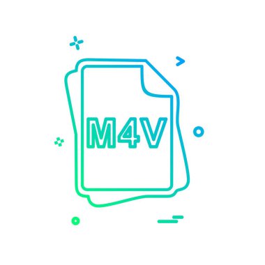 M4V dosya tipi simge tasarım vektörü