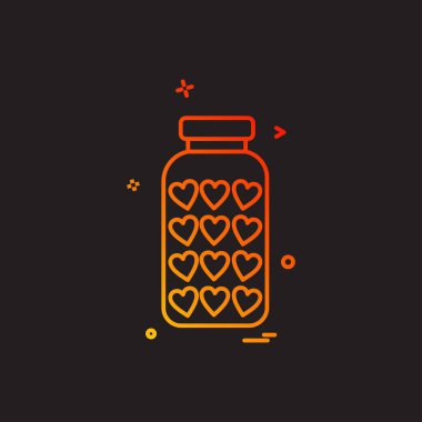 Kalp simgesi tasarım, Sevgililer günü için vektör çizim