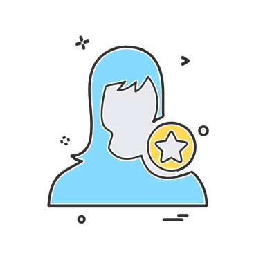 Kadın avatar simge tasarlamak vektör