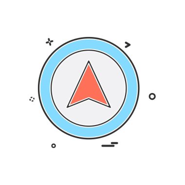 Gezinti simgesi tasarım, renkli vektör çizim