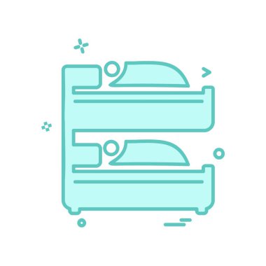 Yatak simgesi tasarımı vektör çizimi 