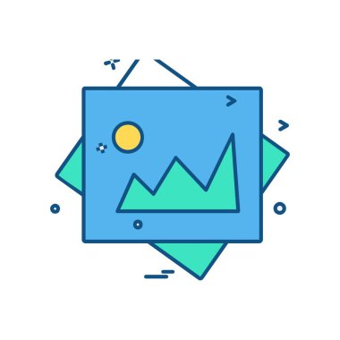 Görüntü simgesi tasarım, renkli vektör çizim
