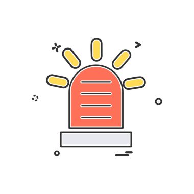 Alarm simgesi tasarım, renkli vektör çizim