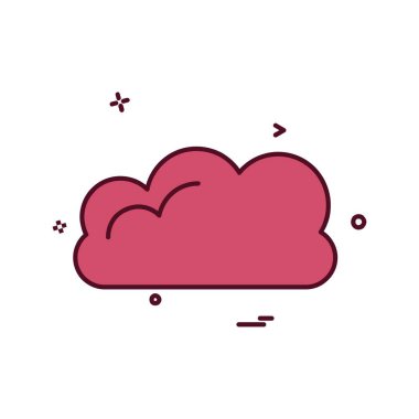 Bulut simgesi tasarım, renkli vektör çizim