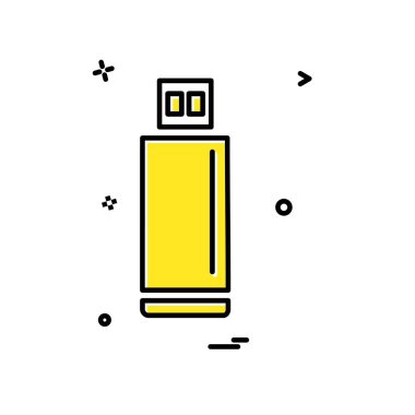 USB aygıt simgesi tasarım, renkli vektör çizim