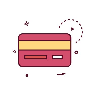 Kredi kartı simgesi tasarım, renkli vektör çizim
