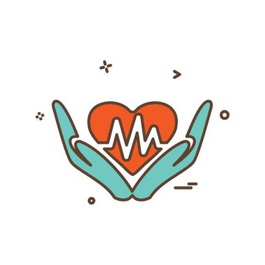 Kalp simgesi tasarım, Sevgililer günü için vektör çizim