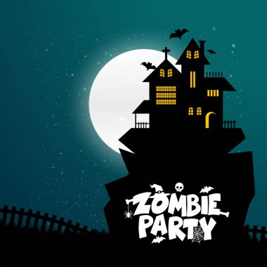 Zombi parti tipografi tasarlamak vektör 