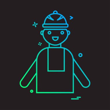 İş simgesi tasarım, renkli vektör çizim