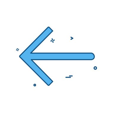 Sol ok simgesi tasarım vektörü