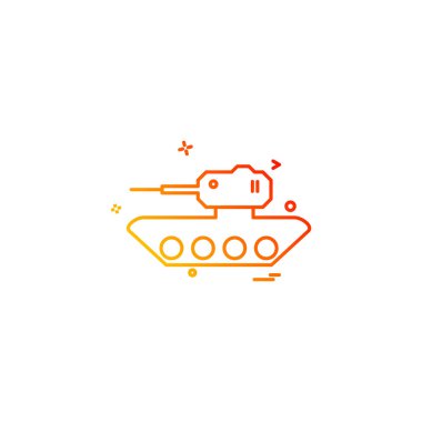 Askeri tank savaş silahı ikon vektör tasarımı