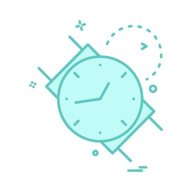 Saat simgesi tasarım, renkli vektör çizim