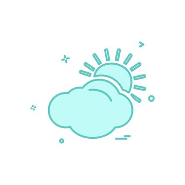 Güneş simgesi tasarım, renkli vektör çizim