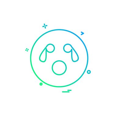 Emoji simgesi tasarım, renkli vektör çizim