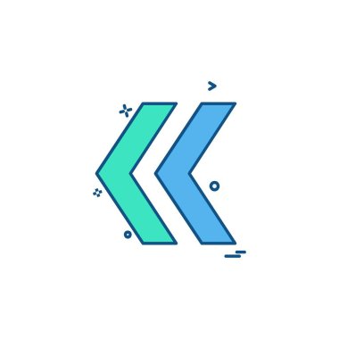 Sol ok simgesi tasarım vektörü