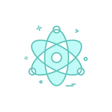 Atom kimyası fiziği bilim ikonu vektör tasarımı