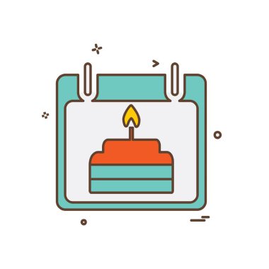 Doğum günü Takvim simge tasarlamak vektör