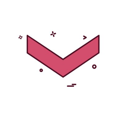 Aşağı ok simgesi tasarım vektörü