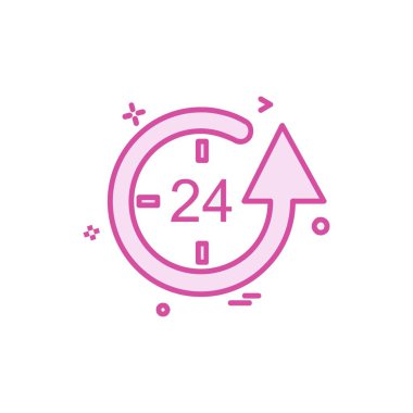 Saat simgesi tasarım, renkli vektör çizim