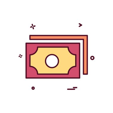 Para simgesi tasarım, renkli vektör çizim 