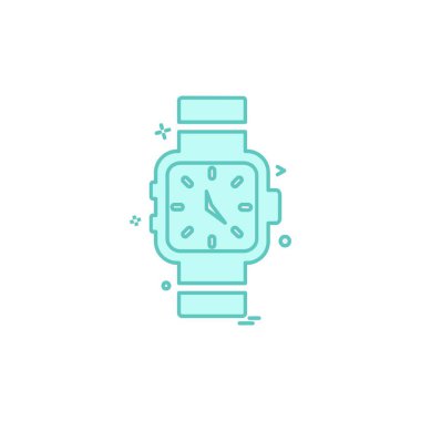 Saat simgesi tasarım, renkli vektör çizim