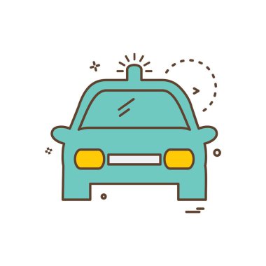 Araba yassı ikon vektör çizimi 