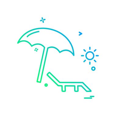 Plaj simgesi tasarım vektörü