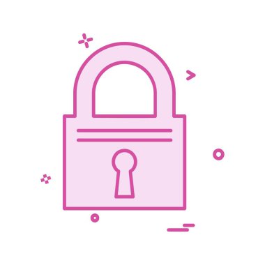 kilit düz simge vektör çizim 