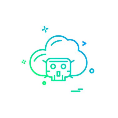 Bulut simgesi tasarım, renkli vektör çizim