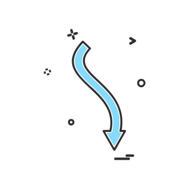 Aşağı ok simgesi tasarım vektörü