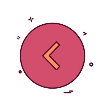 Sol ok simgesi tasarım vektörü